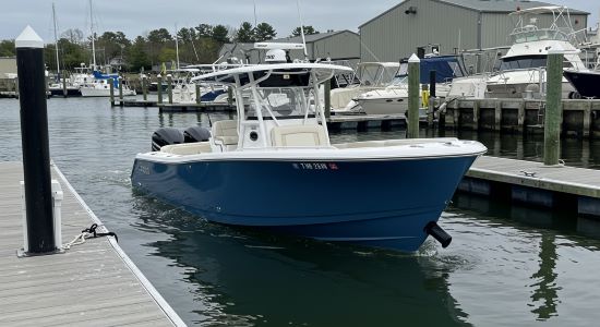 Small boat with bow thruster